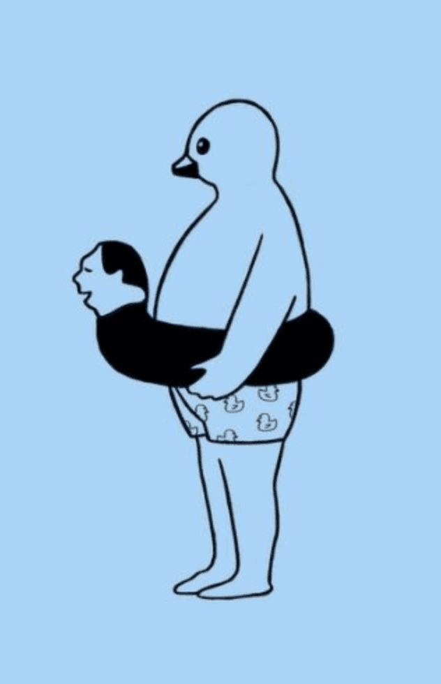 Penguin and Man - Illustration