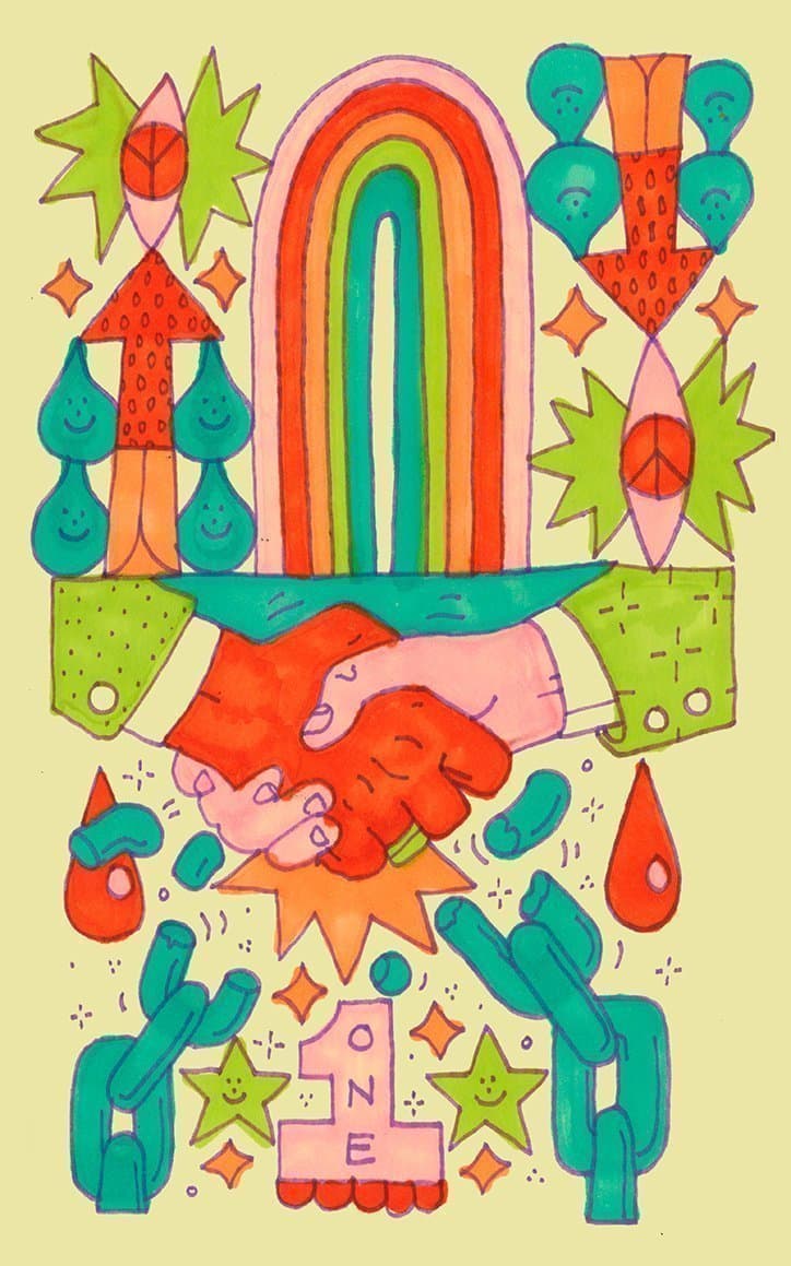 Vibrant Felt-Tip Pattern