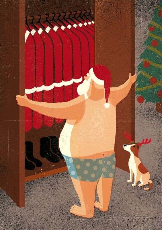 Santa - Illustration by Davide Bonazzi
