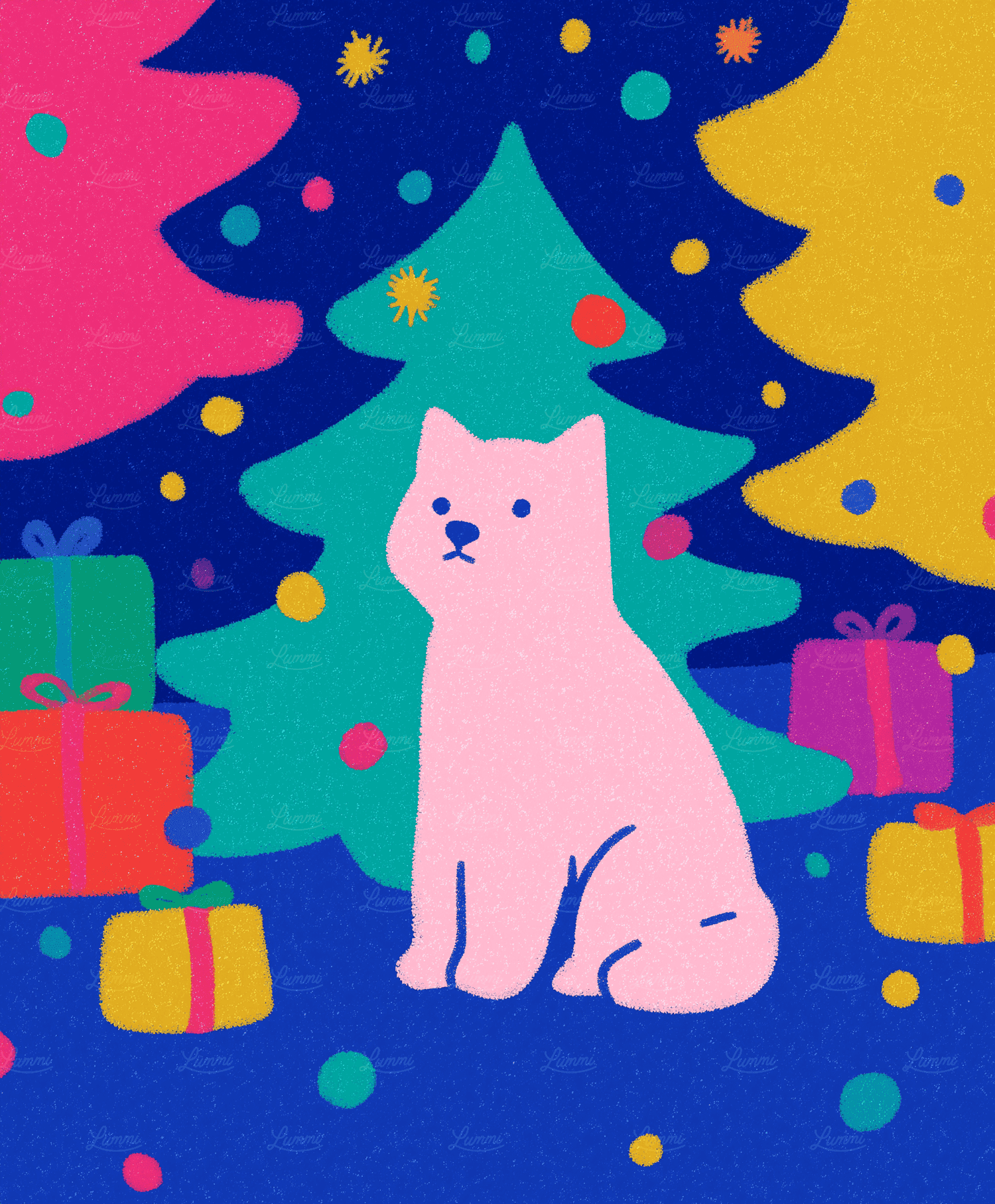 Festive Pink Cat